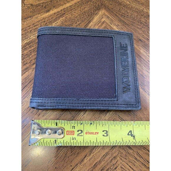 Wolverine Canvas Leather Bifold Wallet Black Unused - Picture 4 of 5